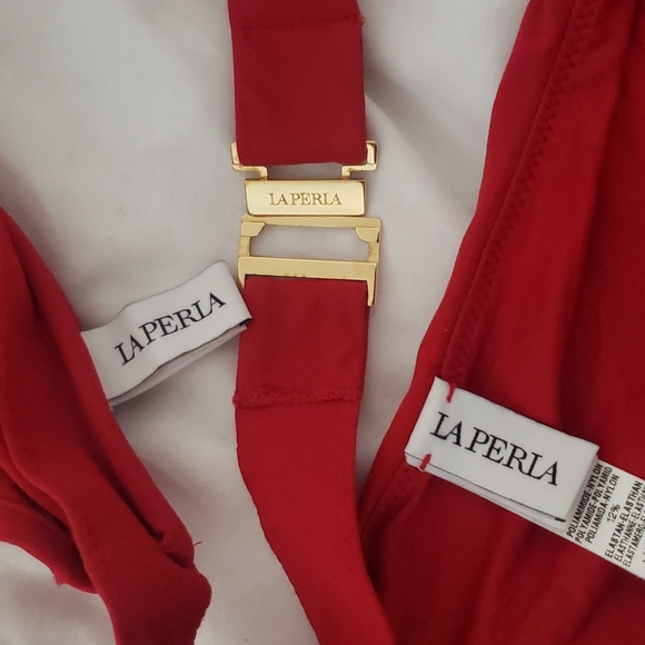 La Perla Red Burgandy Wine Two Peice Swimsuit Bikini S 42 38 2 - Picture 4 of 7
